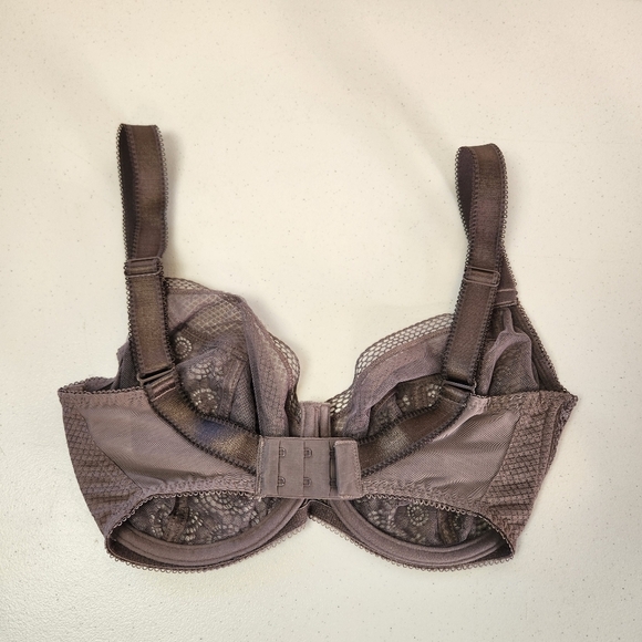 Freya Expression Plunge Lace Cup Bra AA5491 Unpadded Underwire Size 28J Shark - Picture 3 of 8